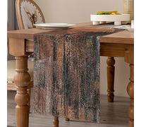 Chemin de Table Lin Automne Moderne 33 x 183 cm Chemins de Table Hiver Noël Décoration Chemin de Table Marron Peinture Table Saisonnière Cuisine Table Intérieur Vacances Fête Décoration