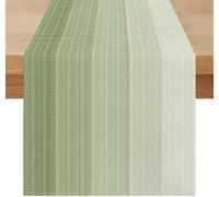Chemin de Table Lin Dégradé Vert 180×40 cm Vendos85