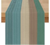 Chemin de Table Lin Style Vintage 40×240 cm Vert Foncé Vendos85