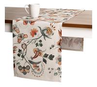 Chemin de table Maison d'Hermine 100 % coton 230 cm de long, décoratif pour la maison, la cuisine, le dîner, la fête, la baby shower, le mariage, la douche nuptiale, printemps/été (Dalida, 37 cm x 230