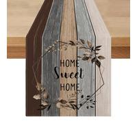 Chemin de Table Marron Gris Moderne 33 x 183 Chemin de Table D'extérieur Imperméable Décoration de Table de Cuisine Saisonnière pour Table à Manger Été Automne Fête intérieure Salon