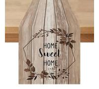 Chemin de Table Moderne Beige Marron Extérieur Imperméable - Lavable - Étanche à l'eau Rustique Décoration de Table pour Printemps Automne Cuisine Vacances Mariage Fêtes Café 40x140cm