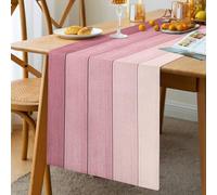 Chemin de Table Moderne - en Lin - Rose - Anti-Taches - Lavable - pour Jardin, Table à Manger, Mariage, Saint-Valentin, Anniversaire - 33 x 183 cm