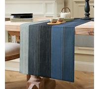 Chemin de Table Moderne pour Salon, Automne, Table à Manger, fête, Mariage - 40 x 140 cm - Bleu Marine - Hiver