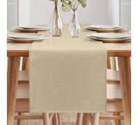 Chemin de table moderne printanier - Lavable et imperméable - Avec un aspect lin - Pour salle à manger, fête et comme décoration de vacances - Beige crème - 40 x 180 cm