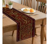 Chemin de table motif dragon médiéval - Motif vintage - Décoration d'automne pour cuisine, salle à manger - Pour maison, réunions de famille, fêtes de vacances - 33 x 183 cm