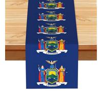 Chemin de table motif drapeau de l'État de New York style vintage 33 x 182,9 cm, centre de table doux imprimé pour tables, cuisine, comptoirs et salle à manger, décoration d'intérieur