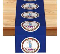 Chemin de table motif drapeau de l'État de Virginie - Style vintage - 33 x 182,9 cm - Doux imprimé - Pour tables, cuisine, comptoirs et salle à manger - Décoration d'intérieur