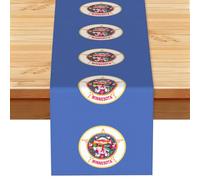 Chemin de table motif drapeau de l'État du Minnesota style vintage 33 x 182,9 cm, centre de table doux imprimé pour tables, cuisine, comptoirs et salle à manger, décoration d'intérieur