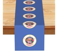 Chemin de table motif drapeau de l'État du Minnesota style vintage 33 x 182,9 cm, centre de table doux imprimé pour tables, cuisine, comptoirs et salle à manger, décoration d'intérieur