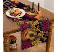 Chemin de table motif floral du désert mexicain Cactus Jour des morts 33 x