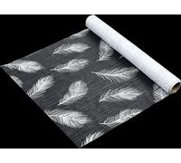 Chemin de table motif plumes organza 30x500cm déco scintillante
