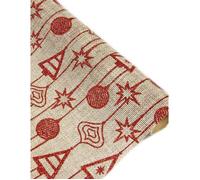 Chemin de table motifs Noël pailleté - Rouge