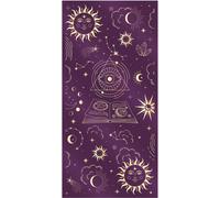 Chemin de table mystique en velours violet et motifs dorés