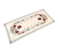 Chemin de Table Nappe Brodé Rouge Fleur Floral Creuse Décoration Table à Manger Coureur de Mariage Hôtel Maison(Rectangle)