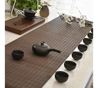 Chemin de Table Napperons Antidérapants Bambou Tissé, Rouleau De Chemin De Table Rustique Marron, Tapis De Thé Résistant À La Chaleur pour Table À Manger/ Salon De Thé ( Size : 40x100cm/15.7x39.4in )