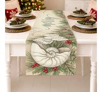 Chemin de table nautique de Noël côtier 33 x 274 cm