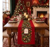 Chemin De Table Noel, Deco Table Noel, Roter Weihnachtstischläufer | 90 X 150 Cm, Roter Weihnachtstischläufer Für Festliche Tischdekoration Zu Advent, Weihnachtsessen Und Feiern