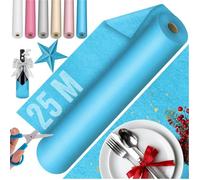 Chemin de table non-tissé - KESSER - 30 cm x 25 m - Bleu - Lavable - Hydrofuge - Résistant aux intempéries
