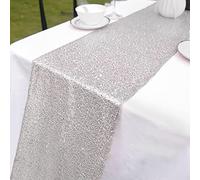 Chemin de Table Paillettes Rondes Paillettes Tissu pour Mariage F¨ºte d'anniversaire Baby Showers Nappe D¨¦coration 30 x 270 cm(Argent 1pack)