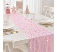 Chemin de Table Paillettes Rose,Chemin de Table Brillant,30x275cm | Chemin de Table D'Anniversaire Sur le Thème Des Sirènes pour Fête D'Anniversaire,Anniversaire,Table de Mariage