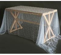 Chemin de Table pour Arche de Mariage, décoration de Table en Tissu Romantique en Dentelle perlée pour événements, Broderie Transparente, Infroissable, Nappe de Table en Mousseline de Soie, Tulle,