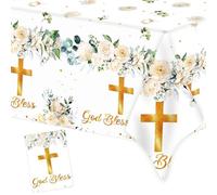 Chemin de table pour baptême, communion, confirmation, 220 x 130 cm, décoration de table pour garçons et filles, décoration de première communion, communion, confirmation, baptême