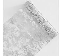 Chemin de table pour décoration de fête de mariage, 28 cm x 9 m, tissu en feuille d'aluminium bronze argenté avec bords lisses pour décoration de table, banquets et projets de bricolage