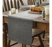 Chemin de table printanier moderne - Lavable et imperméable - Avec un aspect lin - Pour salles à manger, soirées, comme décoration de vacances - Gris - 40 x 180 cm