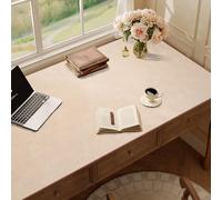 Chemin de Table rectangulaire Blanc imperméable 55 x 220 cm - Cuir résistant à la Chaleur pour Table à Manger, Meuble TV et Meuble à Chaussures - Accessoire de décoration Polyvalent