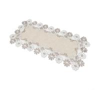 Chemin de table rectangulaire en lin bordé de dentelle pour la maison | Sets de table en dentelle florale de forme ergonomique offrant une prise en main confortable et un contrôle sans effort.
