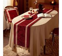 Chemin de Table rétro Rouge, Nappe Longue et Luxueuse pour Table Basse, Meuble d'appoint, Meuble TV, idéale pour Table à Manger, Chambre ou Table de réception (Couleur : Rouge, Taille