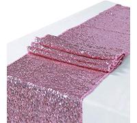 Chemin de Table Rose à Paillettes Glitter Chemin de Table Sequins Brillant pour Décoration de Mariage, Noel, Anniversaire, Banquet, Baptême, Partie 30x275cm (Rose, 2)