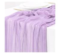 Chemin de Table Rouge en Gaze for Mariage, Nappe Campagne Rustique, décor à Manger, fête, Banquets, noël(Light Purple,90x180cm)