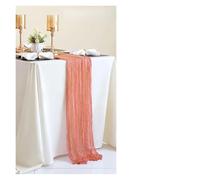 Chemin de Table Rouge en Gaze for Mariage, Nappe Campagne Rustique, décor à Manger, fête, Banquets, noël(Cheek Redness,90x300cm)