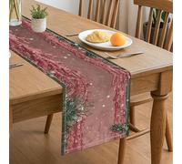 Chemin de table rustique en pin - Décoration hivernale pour réunions de vacances et dîners de famille - 33 x 183 cm