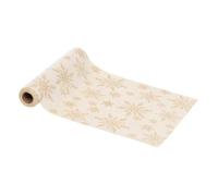 Chemin de Table Tissu en Velours Blanc avec Flocons pailletés dorés 28 x 300 cm - Feeric Christmas