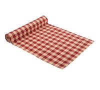 CHEMIN DE TABLE TISSU VICHY BEIGE ROUGE 28CMX5M