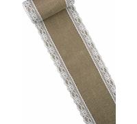 Chemin de table Toile de jute et dentelle 15 cm x 5 m