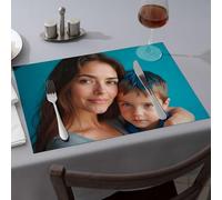 Chemin de table Une femme et un enfant aux cheveux bleus. Sets de table de cuisine et salle à manger Western Nappes (4 pièces)