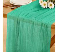 Chemin de Table Vert Menthe BohèMe Tendance, 280 X 80 CM Chemin de Table En éTamine Rustique pour Mariage, Fête d'Anniversaire, Baby Shower, DéCoration de Table de Cuisine