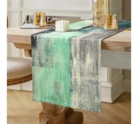 Chemin de Table Vert Printemps Moderne Coton Lin Double Couche Épaissir Tissu Décoratif pour Fête Dîner Vacances Cuisine Banquet Restaurant Extérieur 40 x 140 cm Lavable en Machine