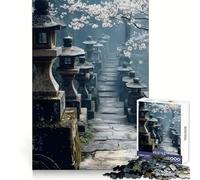 Chemin des lanternes de Pierre Puzzle Japonais de 1000 pièces pour Adolescents Jeu de logique mentale Loisirs Bordure Fine Cadeau spécial 38x26cm