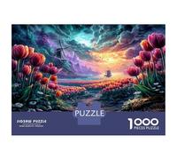 Chemin des Tulipes sous Le Ciel Cosmique Jeux De Puzzle pour Adultes 1000 Pièces, pour Adultes, Défis Intellectuels, Décorations Domiciliaires, Cadeaux Mixte 38x26cm/1000pcs