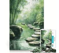 Chemin du Jardin Zen Puzzle de 1000 pièces pour Adolescents Jeu de Construction Cognitive Aucun Espace Ajustement Parfait Format Compact Amusant pour des Moments de Jeu en Famille (38x26cm)