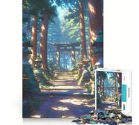 Chemin du sanctuaire ensoleillé Puzzle de 1000 pièces pour Adolescents Jeu d'exercice Mental Relaxation mentale Modèle à Assembler Liste de souhaits du Père Noël 50x75cm
