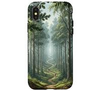 Chemin Forestier Scène Nature Sentier Boisé Serein Grand Coque pour iPhone X/XS