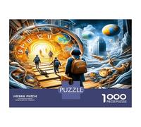 Chemin lumière Silhouette 1000 Pièces Coffret Puzzle Ambiance de Voyage Spirituel Puzzle Classique Carton Recy fi Éducatif, Jeu À La Maison, Super Idée Cadeau pour Les Fans 70x50cm/1000pcs