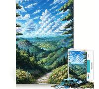 Chemin Serein dans Une vallée de Montagne Puzzle de 1000 pièces représentant Un Paysage Naturel idéal pour Les Adolescents Jeu de logique et de Train Anti-Stress découpe Lisse Cadeau mémorable