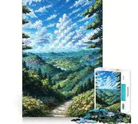 Chemin Serein dans Une vallée de Montagne Puzzle de 1000 pièces représentant Un Paysage Naturel idéal pour Les Adolescents pour améliorer la mémoire et se détendre mentalement Un Cadeau créatif